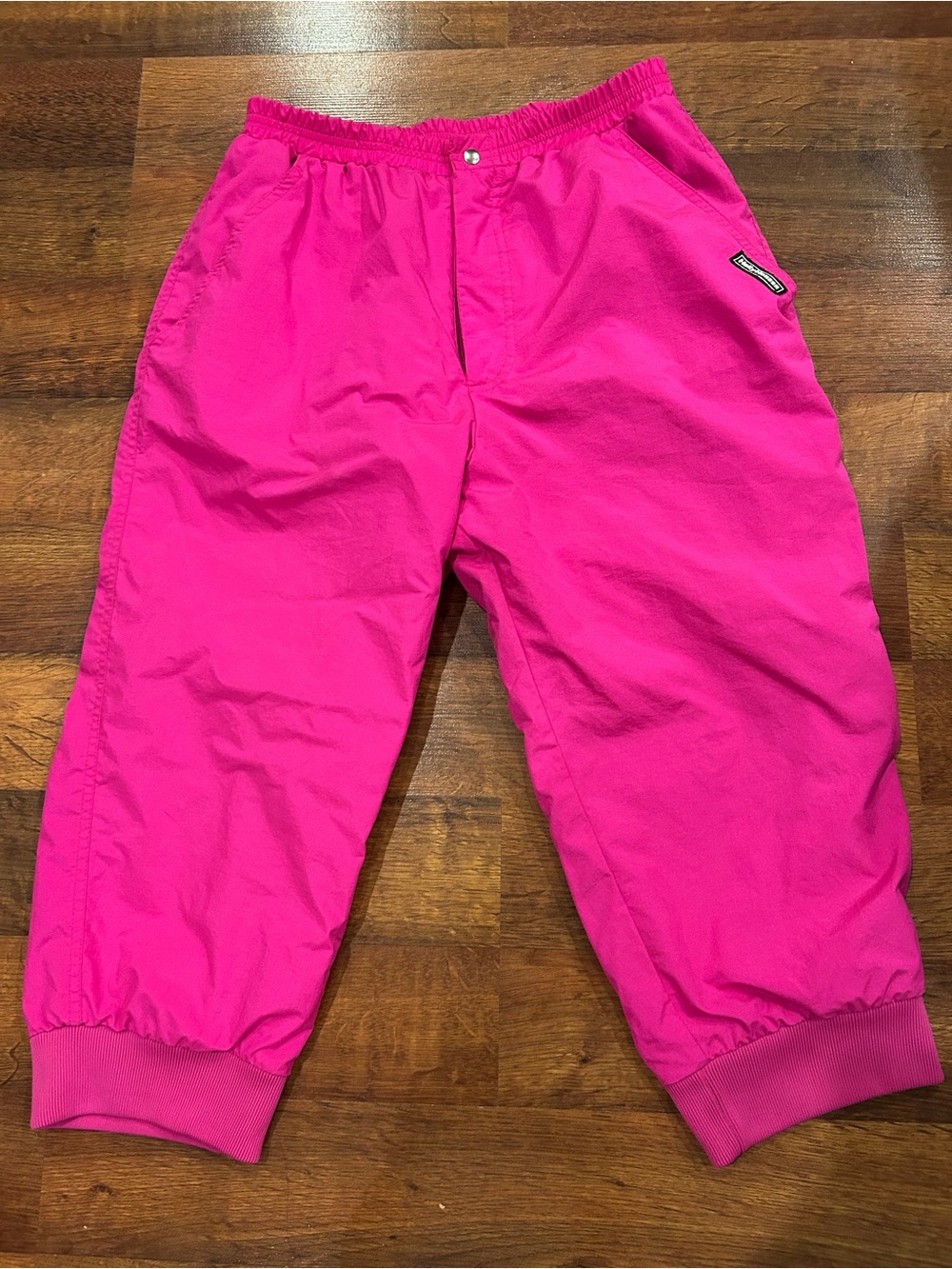 Helly Hansen Bright Pink Cropped Track Pants Size Large Elastic Waist